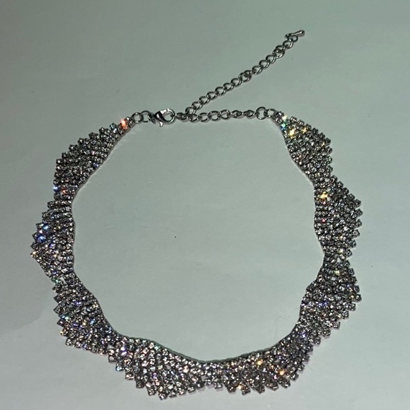 Sparkle Rhinestone Lacy Choker Necklace - Picture 2 of 5